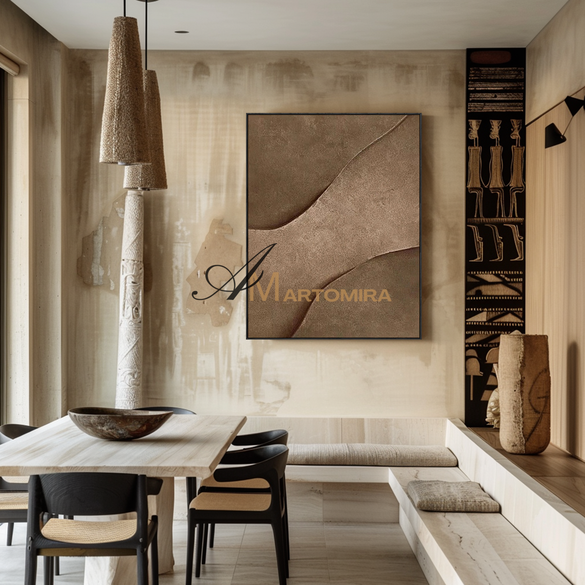 Wabi Sabi Art | Abstract Canvas Wall Art | Texture Wall Art | Brown Wall Art #MF116