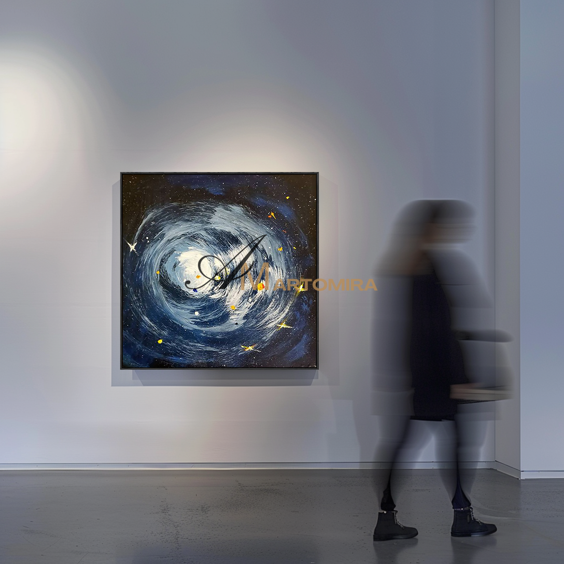 Starry Wall Art | Cosmic Painting | Blue Wall Art | Painting Children'S Rooms | Modern Wall Decor Art #MF122