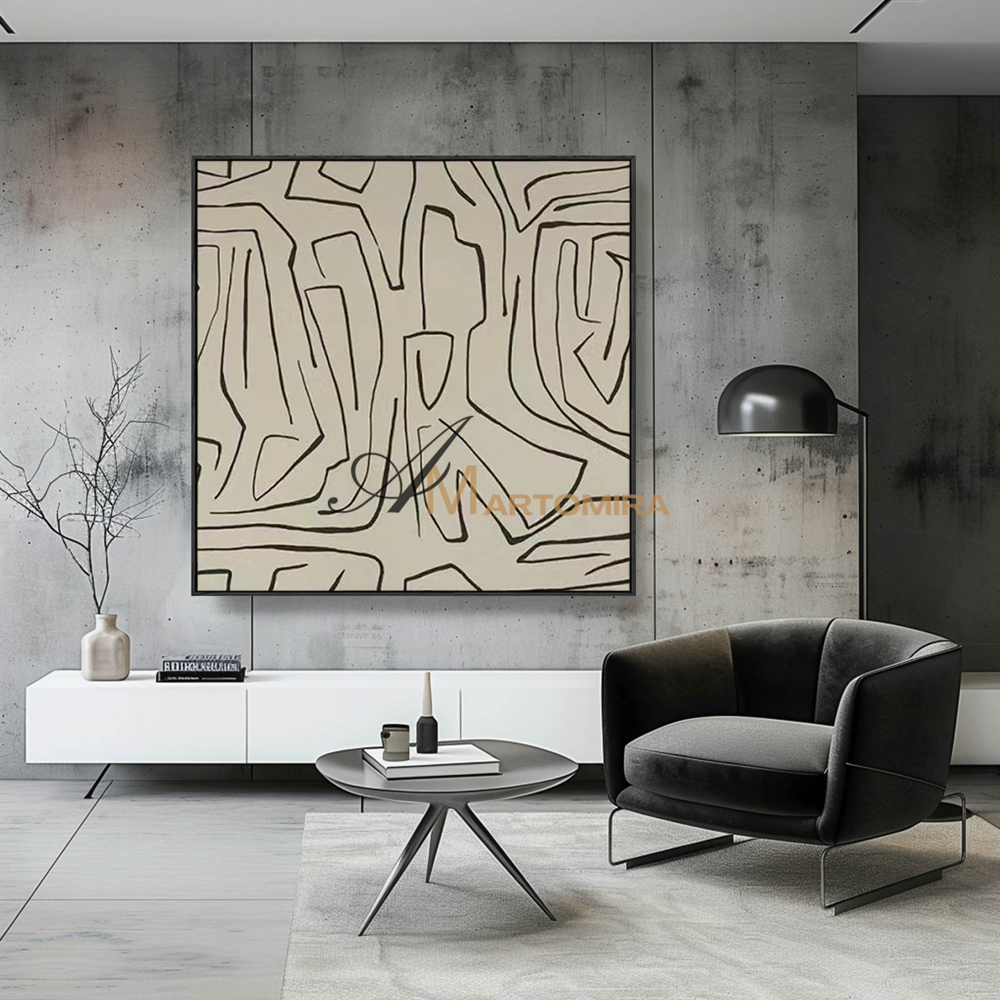 Geometric Wall Art | Abstract Minimalist Art | Minimalist Wall Art For Living Room  #MF142