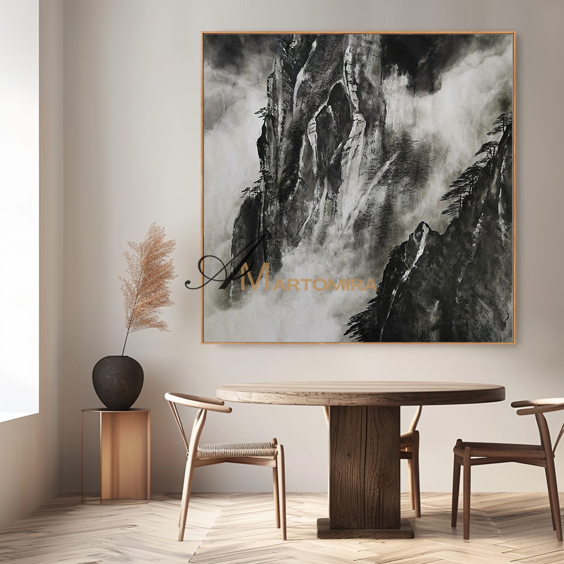 Landscape Wall Art | Mountain Landscape Art | Black And White Wall Art | Decorative Wall Art #MF119