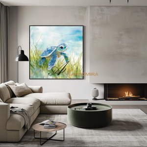 Sea Turtle Painting | Sea Turtle Watercolor Painting | Black And White Paintings | Paintings For Living Room #CA091