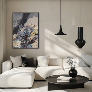 Abstract Wall Art | Contemporary Modern Wall Decor | Large Living Room Wall Art #MF04