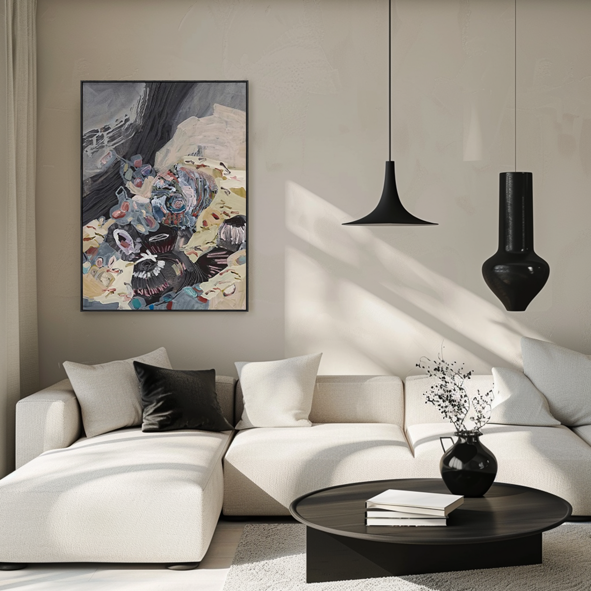 Abstract Wall Art | Contemporary Modern Wall Decor | Large Living Room Wall Art #MF04