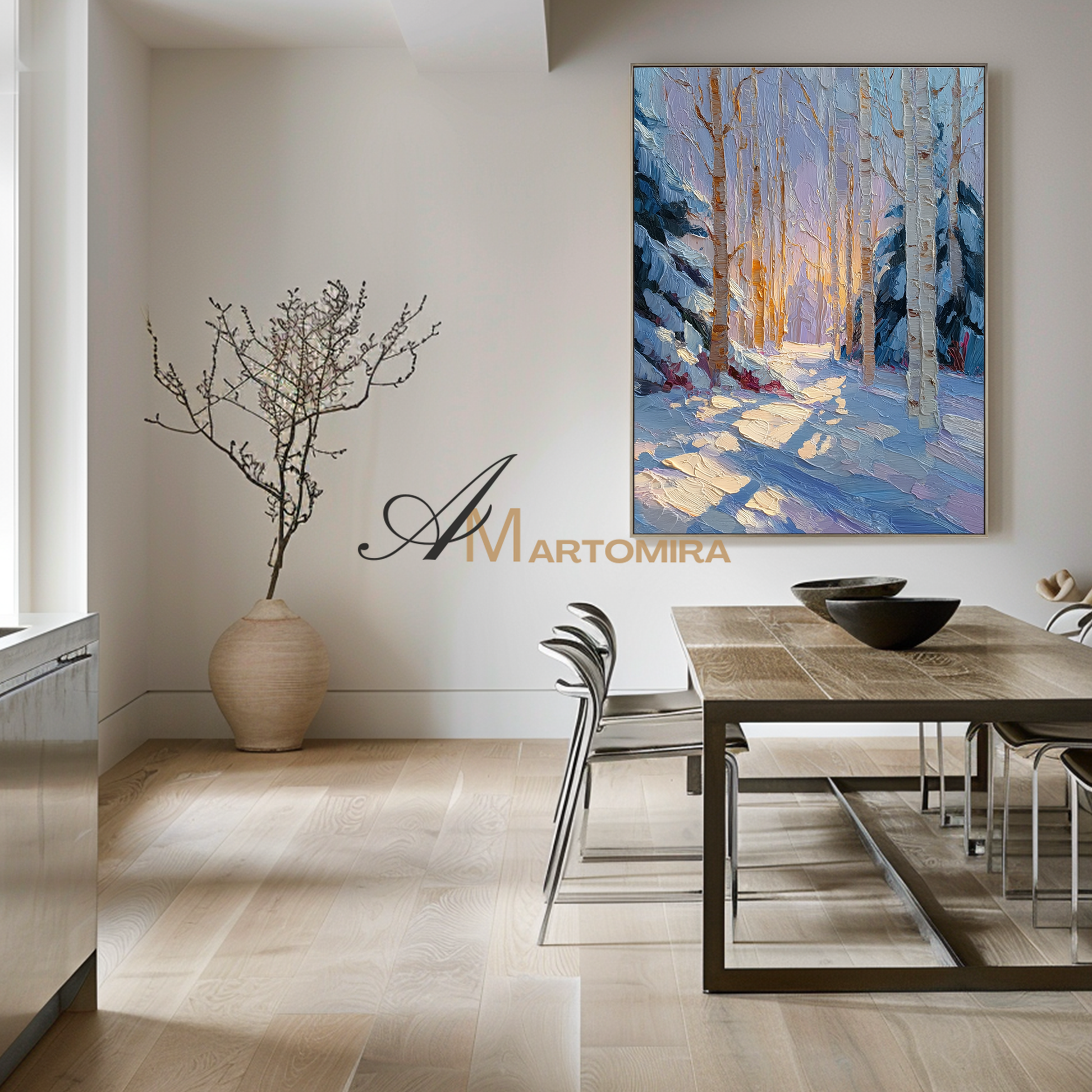 Decorative Wall Art | Winter Scene Wall Art | Beautiful Landscape Art | Large Canvas Wall Art For Living Room #CL096