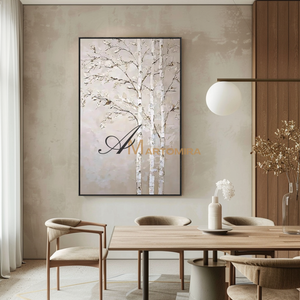 Tree Wall Art | Extra Large Canvas Wall Art | Nature Art Landscape | Beige Wall Art #MF096