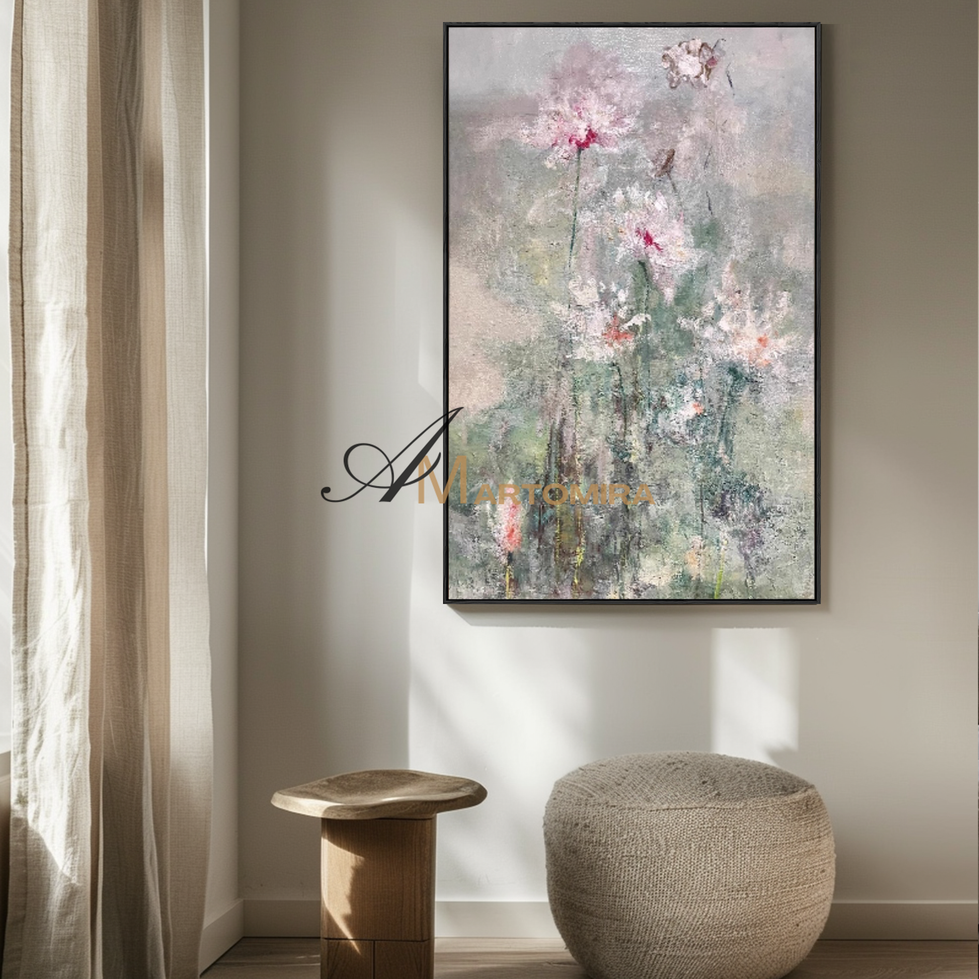 Flower Canvas Painting | Impressionist Flowers | Floral Wall Art For Living Room | Acrylic Paint #MF088