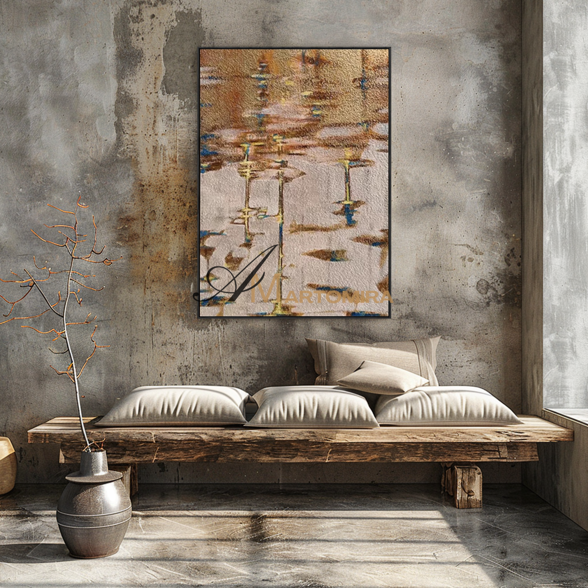Abstract Wall Art | Modern Contemporary Wall Decor | Brown And Beige Wall Art | Large Wall Art #MF091