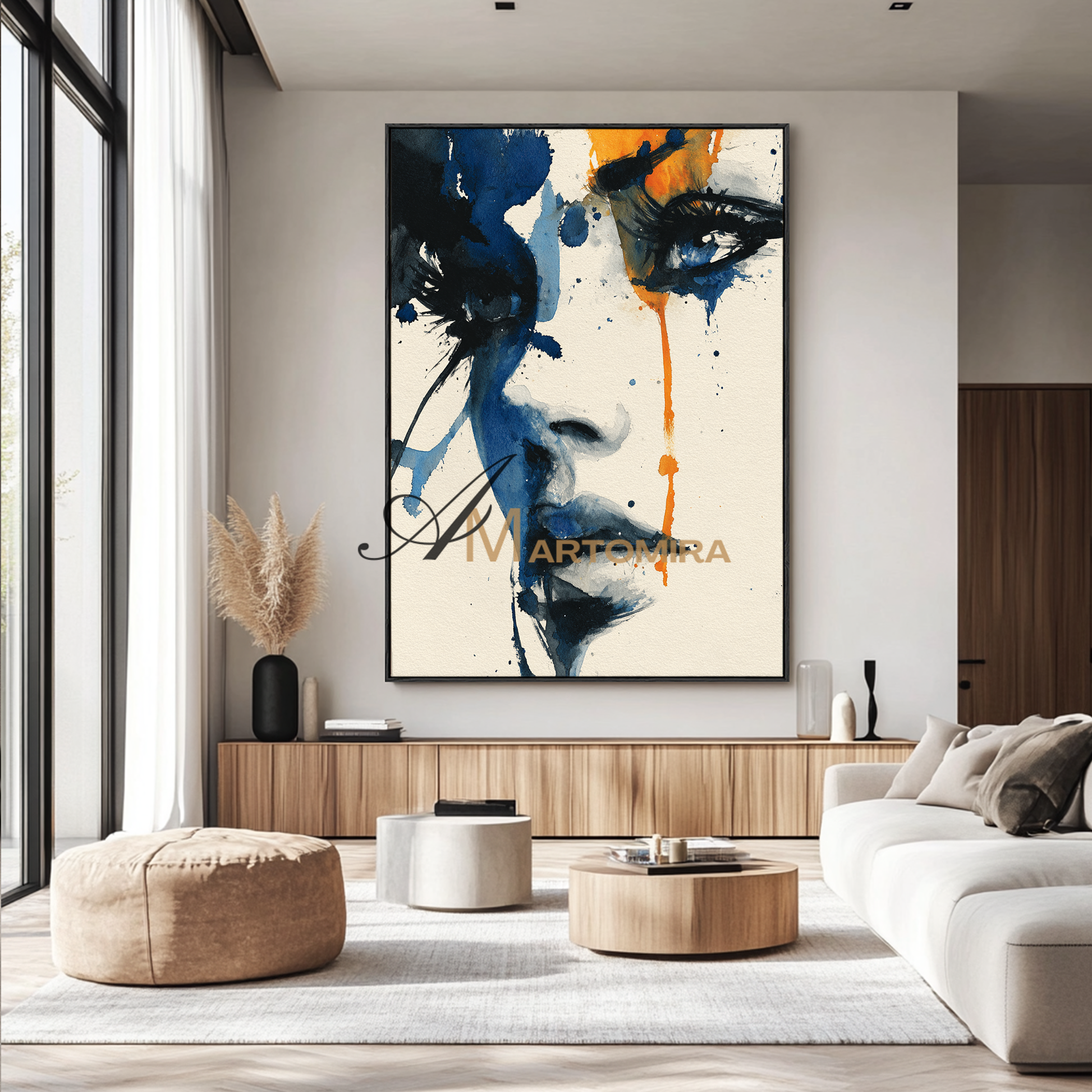 Painting Art Woman | Abstract Painting Of A Woman'S Face | Contemporary Abstract Wall Art | Large Wall Art #AP123
