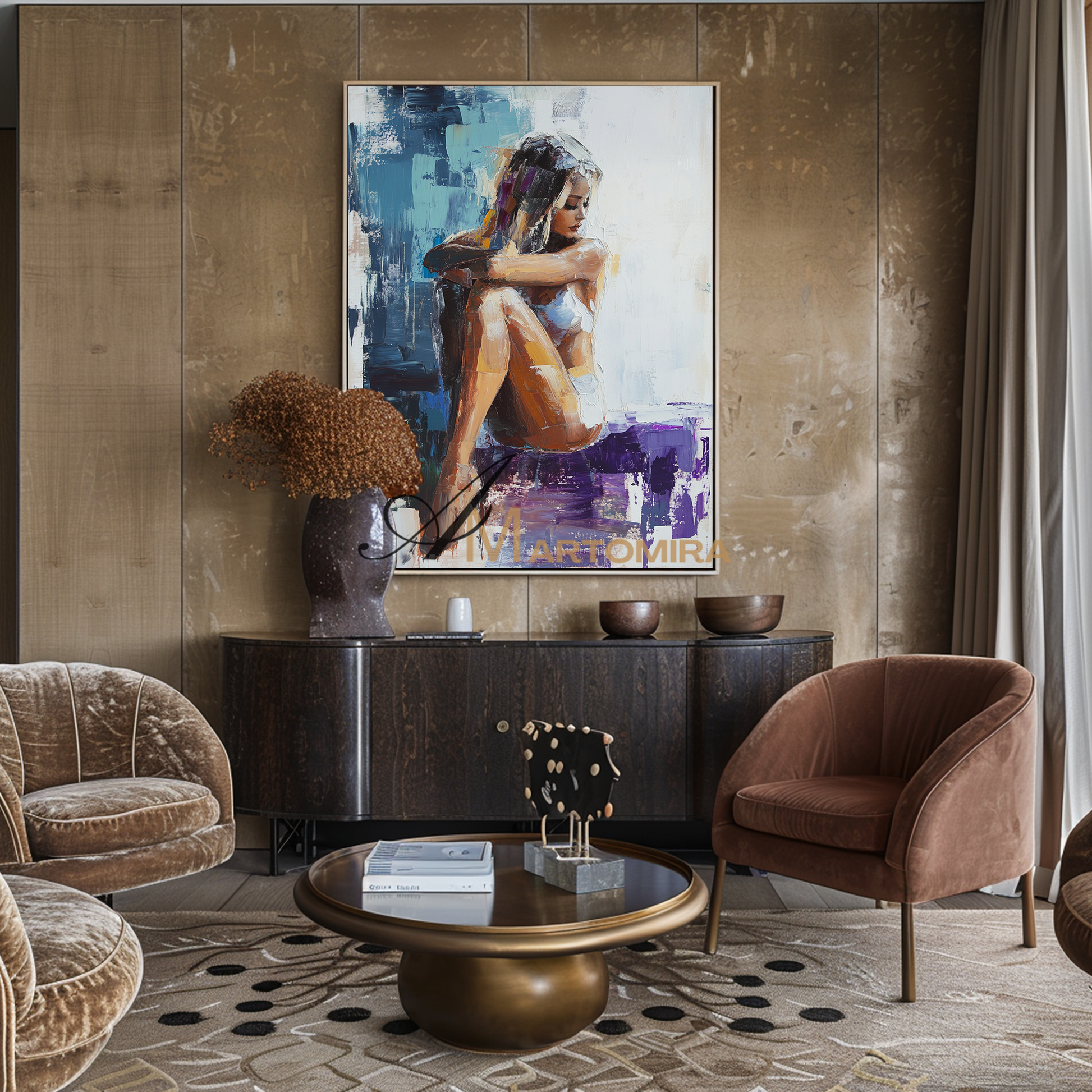 Painting Art Woman | Emotional Artwork | Women'S Body Painting | Modern Wall Decor Art #AP120