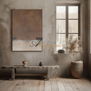 Wabi-Sabi Wall Art | Abstract On Canvas Paintings | Brown And Beige Wall Art #MF113