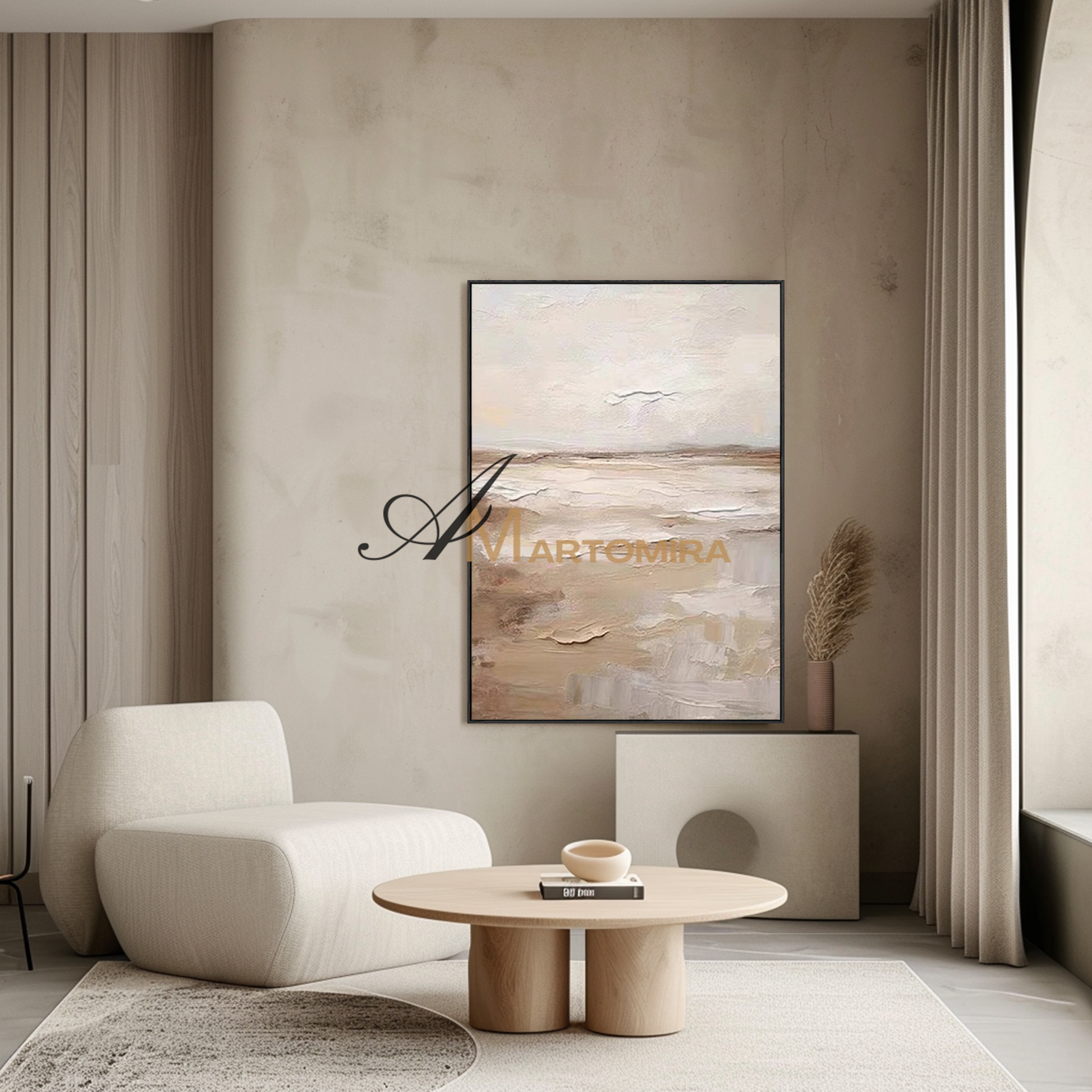Abstract Landscape Painting | Contemporary Modern Wall Decor | Abstract Painting Of Beach #MF117