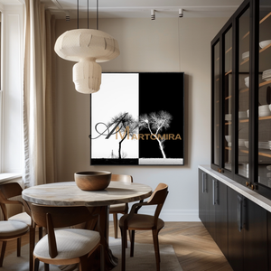 Painting The Tree | Black And White Wall Art | Large Minimalist Wall Art | Modern Art #MF127
