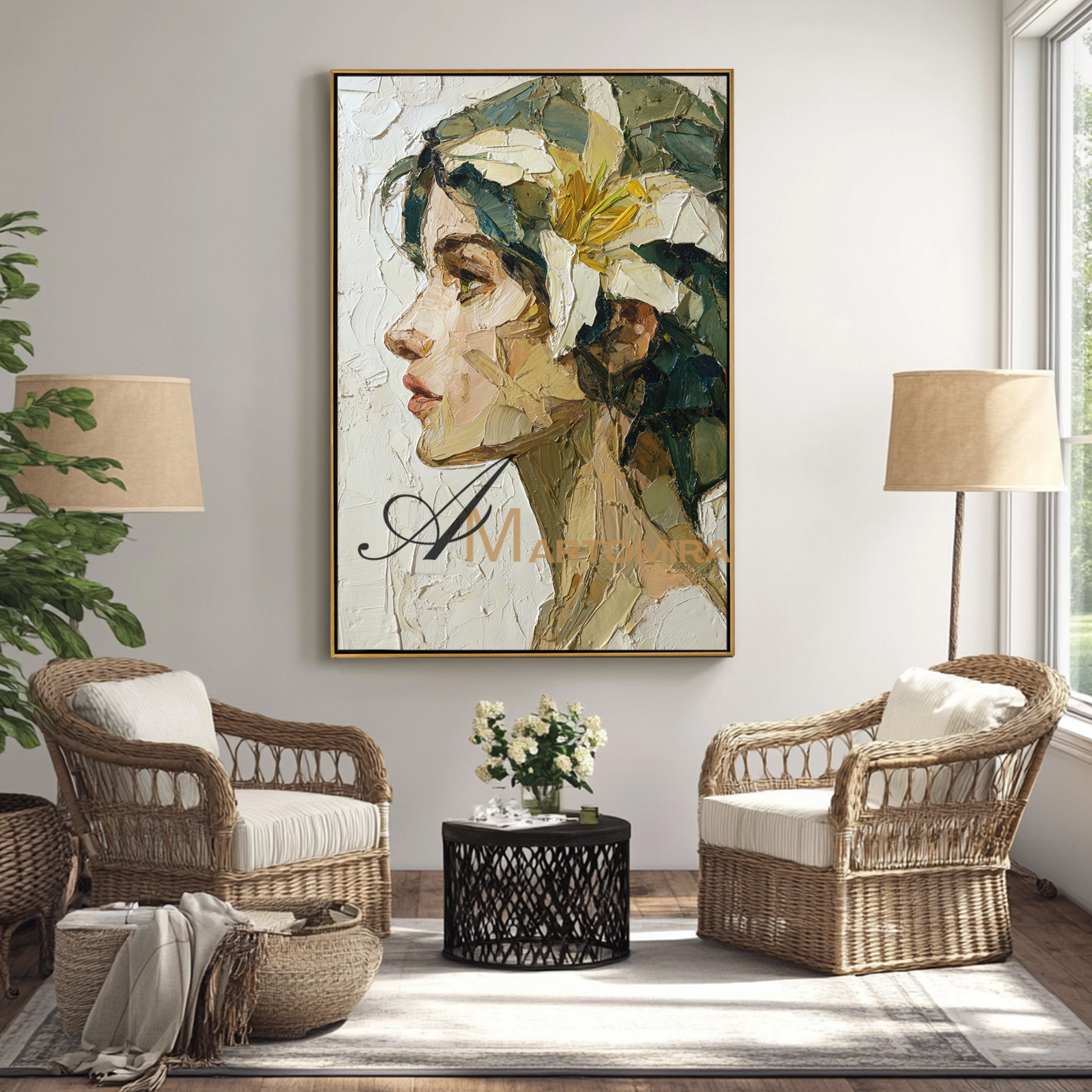 Portrait Of A Woman | Abstract Woman Painting | Abstract Canvas Art | Extra Large Wall Art For Living Room #AP135