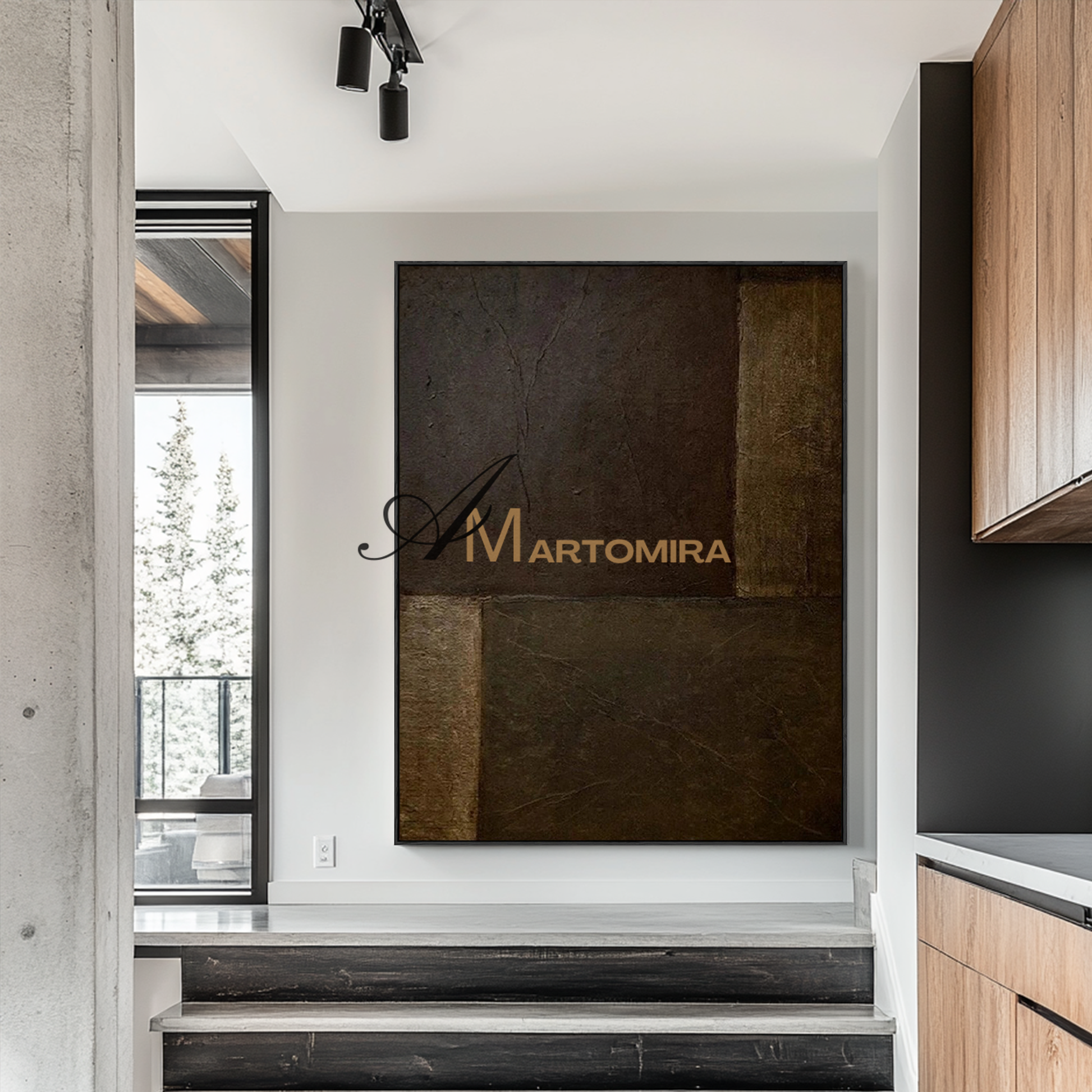Wabi Sabi Wall Art | Abstract Wall Art | Large Textured Wall Art | Dark Brown Wall Art #MF115