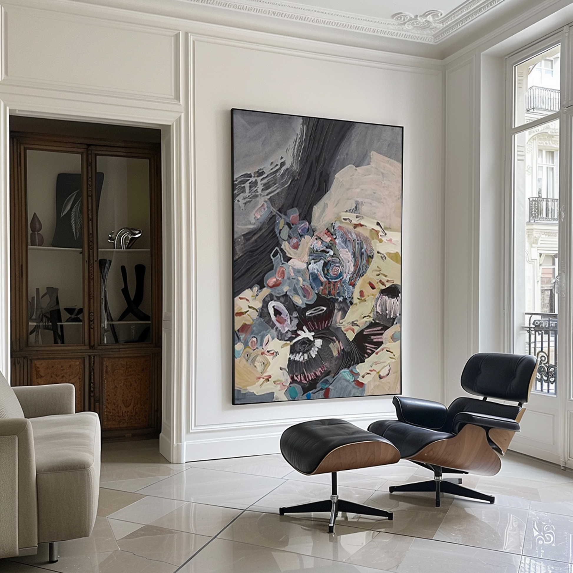 Abstract Wall Art | Contemporary Modern Wall Decor | Large Living Room Wall Art #MF04