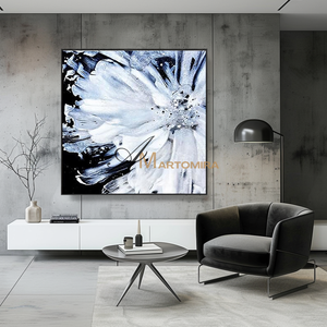 Abstract Painting Floral | White Flower Painting | Large Floral Canvas Wall Art #MF104