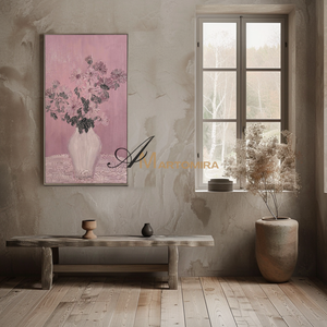 Acrylic Flower Painting | Pink Flower Painting | Floral Wall Art For Living Room #MF101