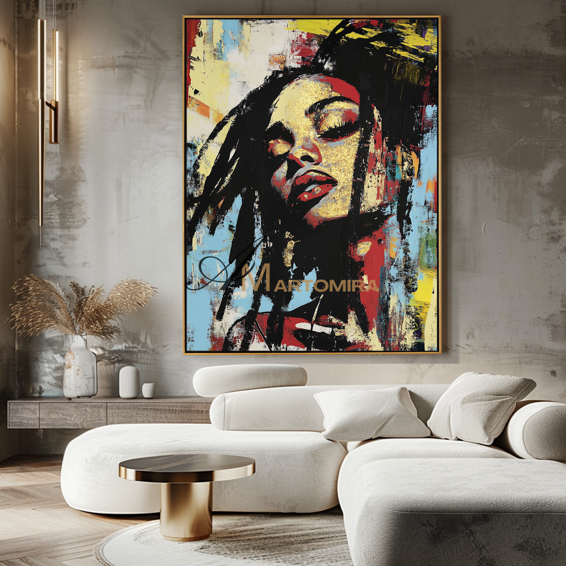 Painting Art Woman | Modern Portrait Artists | Black Woman Canvas Wall Art | Modern Abstract Wall Art #AP133