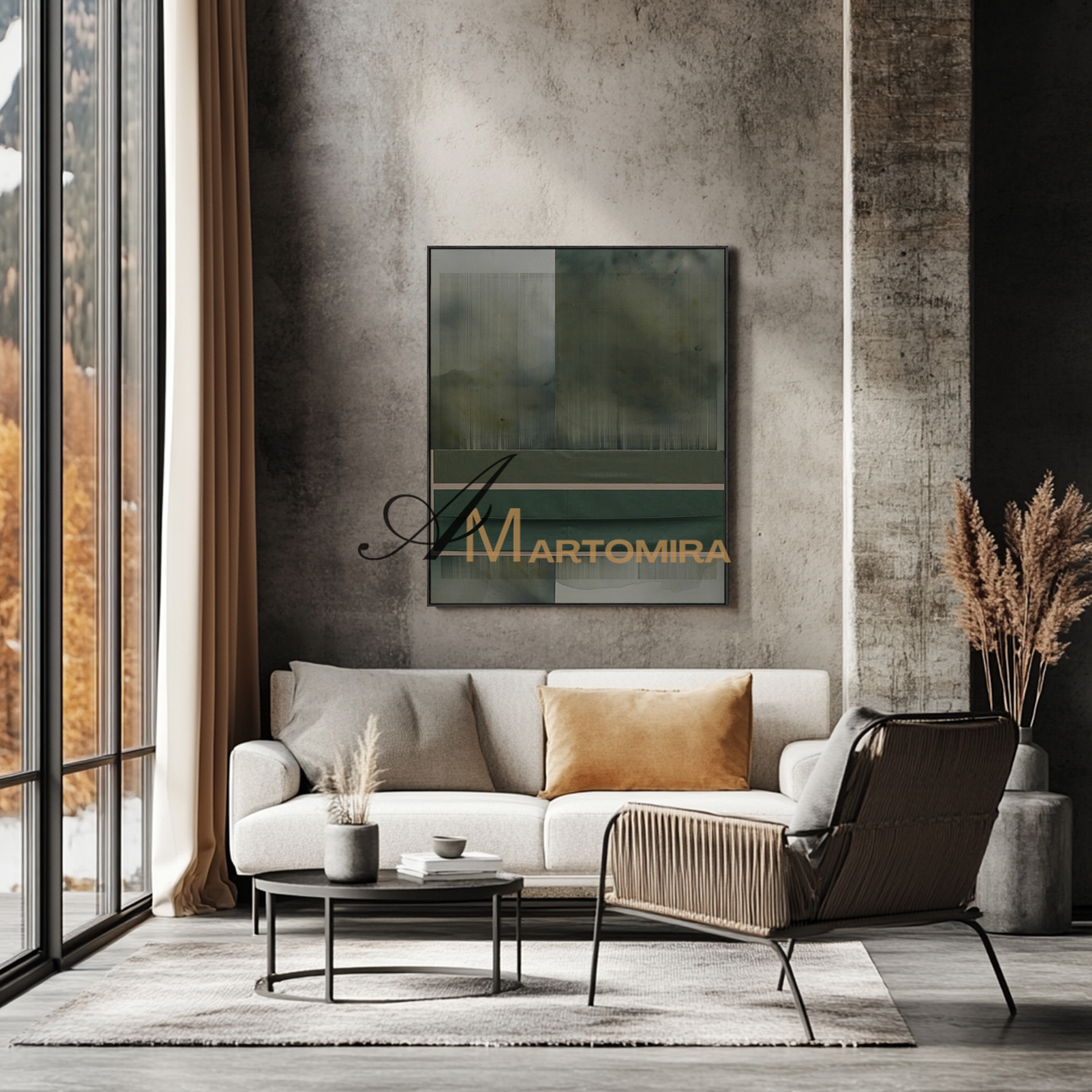 Large Abstract Wall Art | Contemporary Modern Wall Decor | Green Abstract Wall Art  #MF107