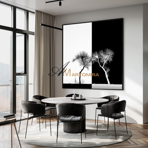 Painting The Tree | Black And White Wall Art | Large Minimalist Wall Art | Modern Art #MF127