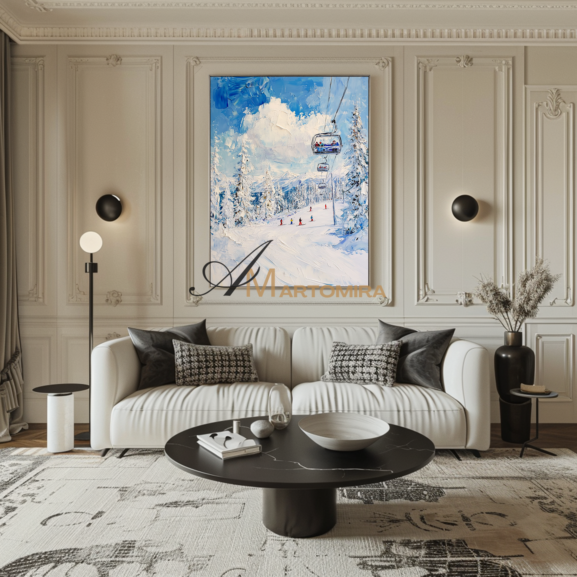 Landscape Wall Art | Winter Wall Art | Ski Painting | Snowy Landscape Art  #CL098