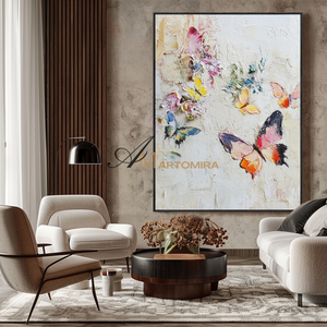 Butterfly Wall Art Decor | Large Textured Wall Art | Colorful Abstract Wall Art | Original Oil Paintings #CA084
