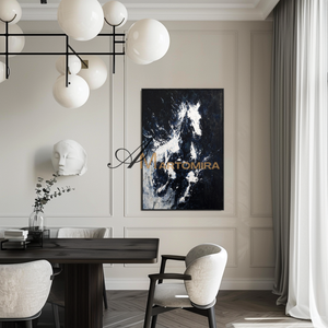 Horse Paintings On Canvas | Large Animal Canvas Wall Art | Black And White Canvas Art | Abstract Painting #CA090