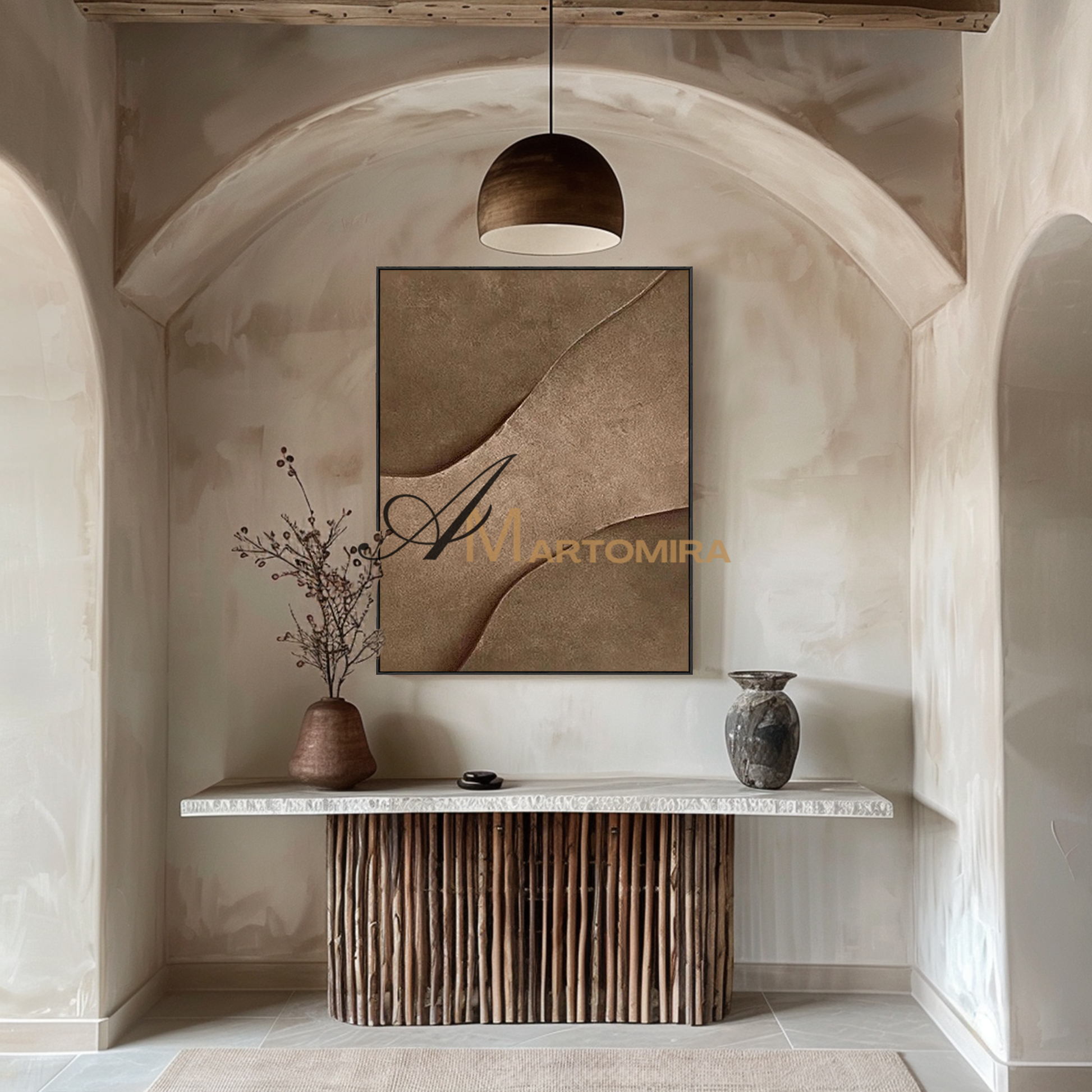 Wabi Sabi Art | Abstract Canvas Wall Art | Texture Wall Art | Brown Wall Art #MF116