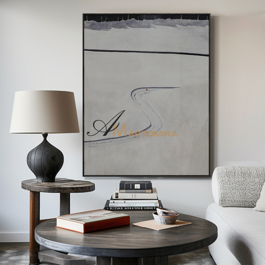 Minimalist Wall Art | Black And White Canvas Art | Abstract Art | Minimalist Wall Art For Living Room #MF105