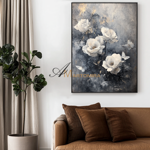Acrylic Flower Painting | Abstract Art Wall Decor | Floral Wall Art For Living Room | Acrylic Paint #CF117