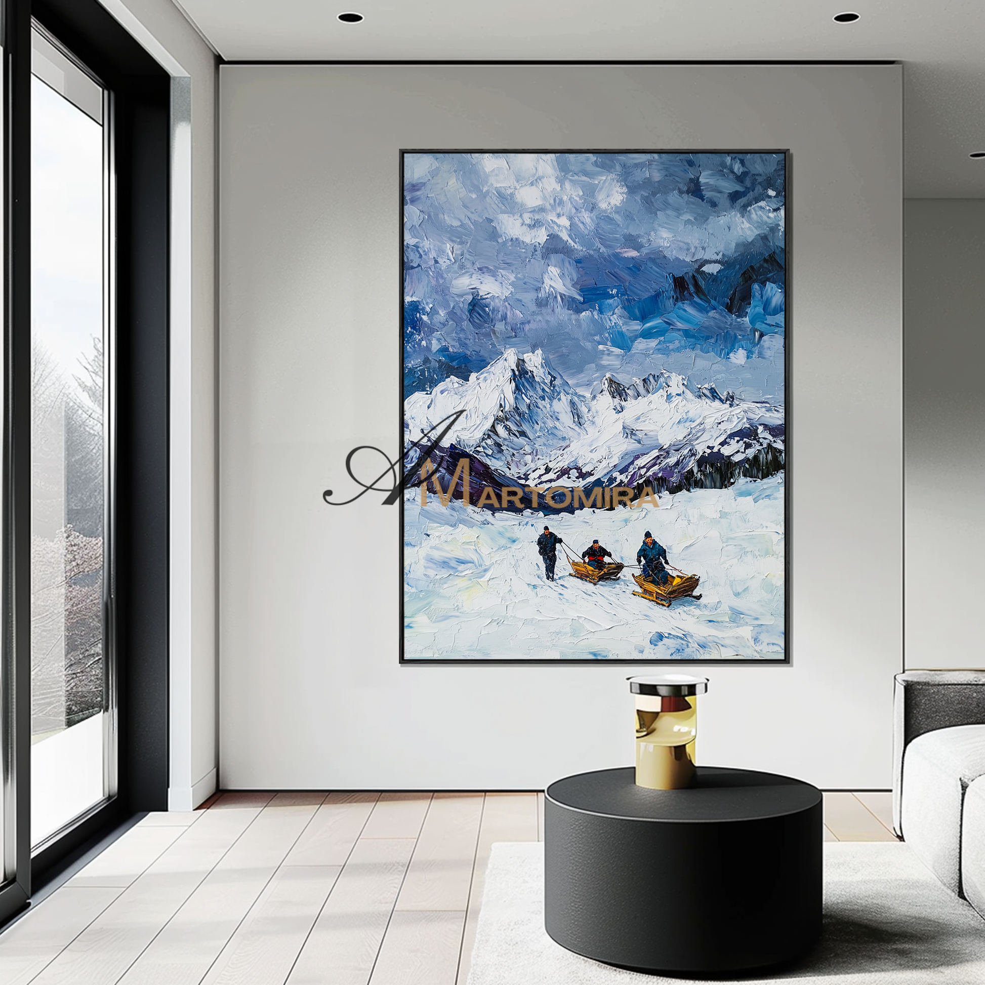 Snow Mountain Painting | Mountain Wall Art | Landscape Wall Art For Living Room | Contemporary Wall Decor #CL094