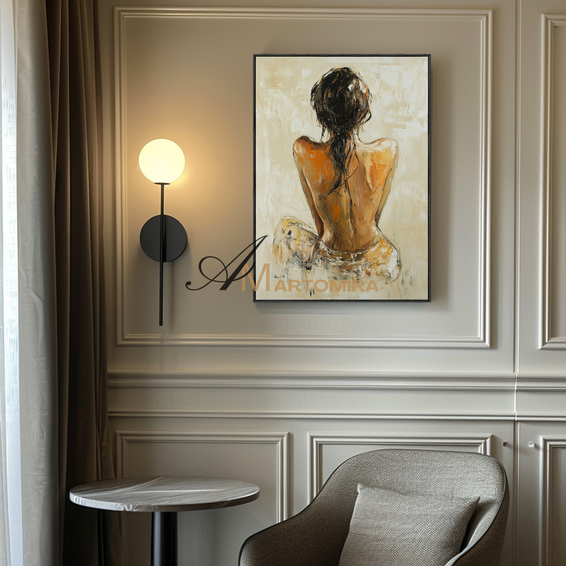 Painting Art Woman | Back Of A Woman Painting | Feminine Wall Art For Bedroom | Wall Art Decor #AP131