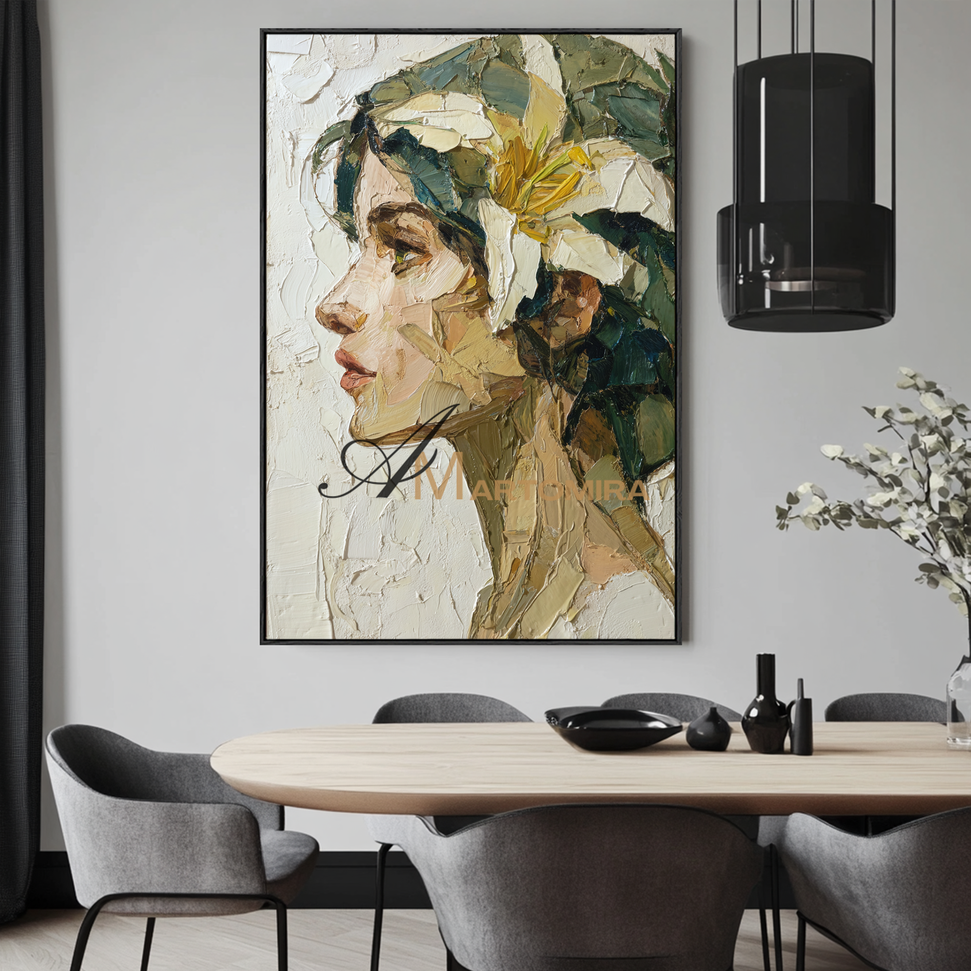 Portrait Of A Woman | Abstract Woman Painting | Abstract Canvas Art | Extra Large Wall Art For Living Room #AP135