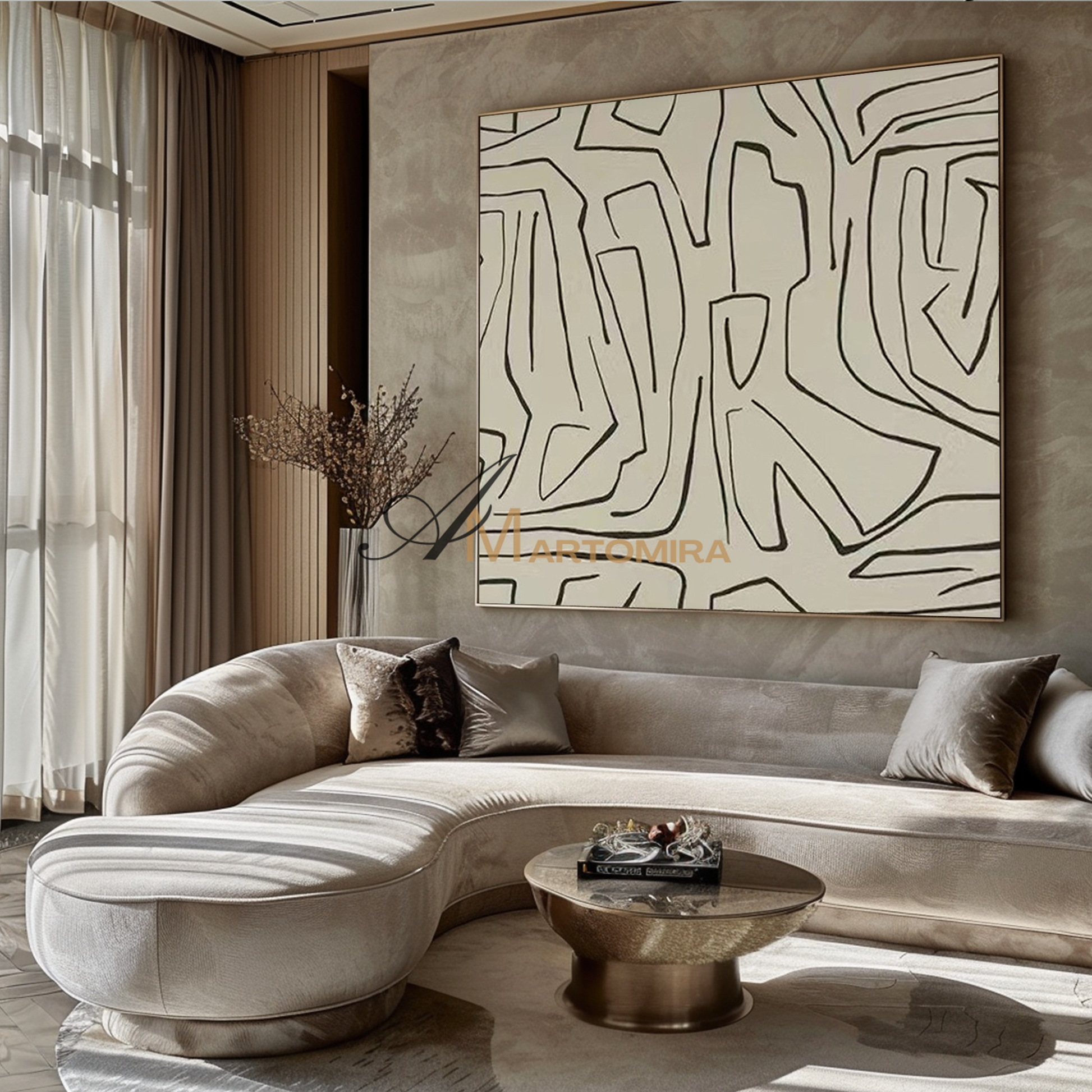 Geometric Wall Art | Abstract Minimalist Art | Minimalist Wall Art For Living Room  #MF142