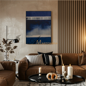 Abstract Wall Art | Abstract Minimalist Art | Black And Blue Abstract Painting | Canvas Paint #MF099