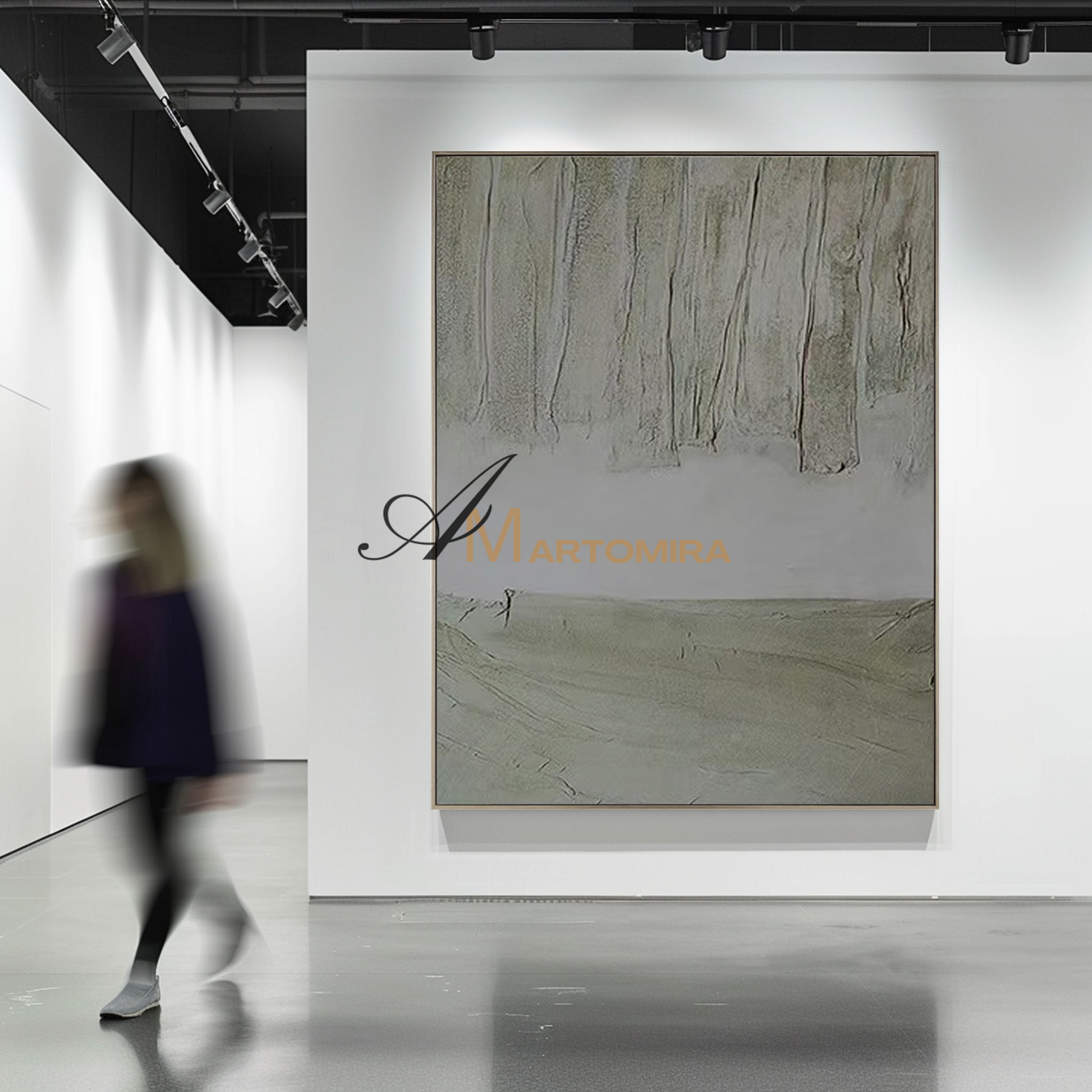 Large Abstract Wall Art | Green Wall Art | Contemporary Living Room Wall Decor #MF100