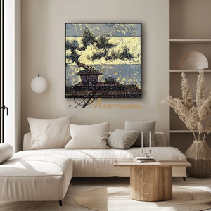 Abstract Flower Paintings | Canvas Painting Wall Decor | Bonsai Tree Painting #MF085