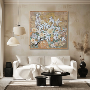 Acrylic Flower Painting | Colorful Abstract Painting | Large Canvas Floral Wall Art #MF086
