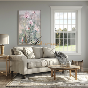 Flower Canvas Painting | Impressionist Flowers | Floral Wall Art For Living Room | Acrylic Paint #MF088