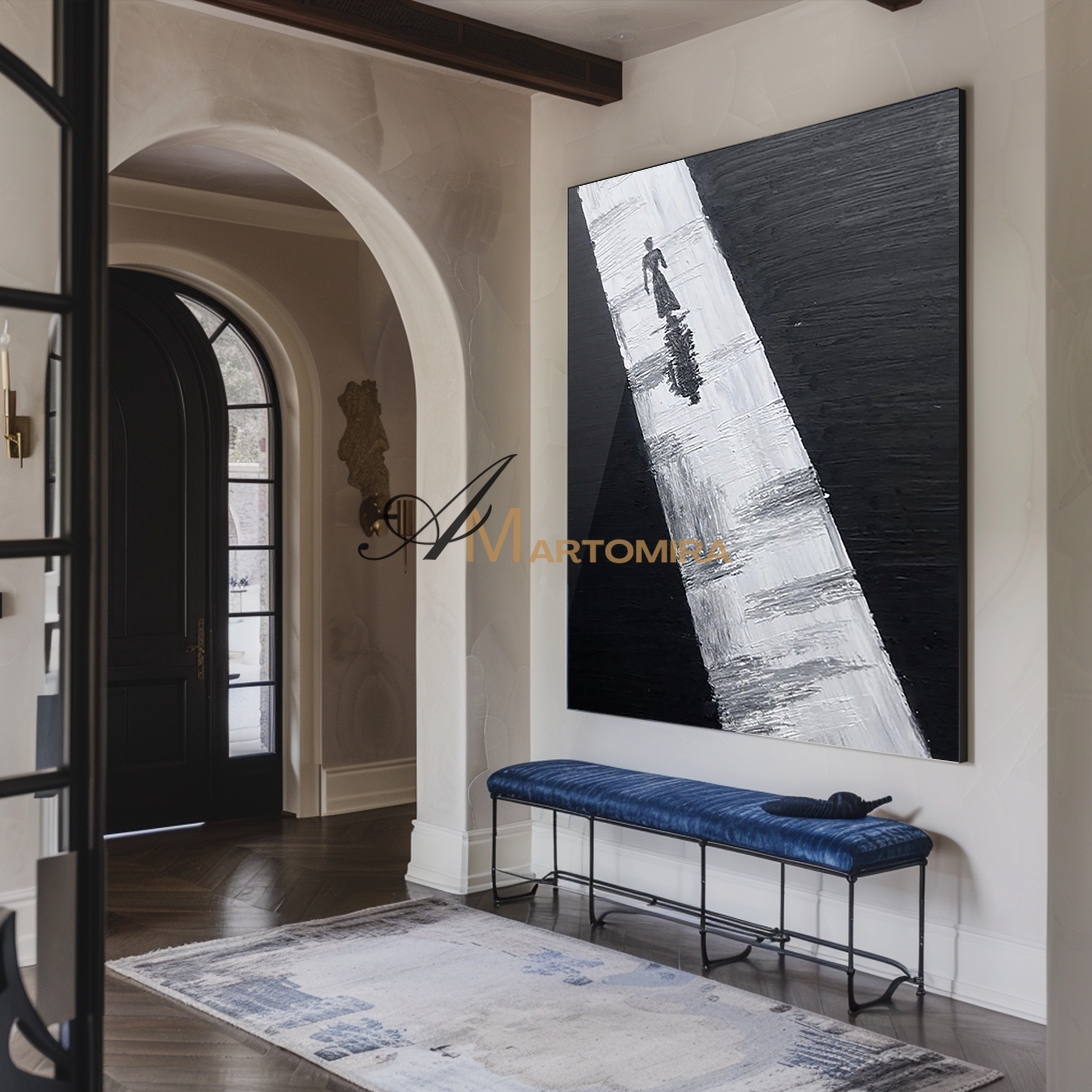 Abstract Wall Art | Contemporary Wall Decor | Black And White Abstract Painting | Minimalist Wall Art #MF126