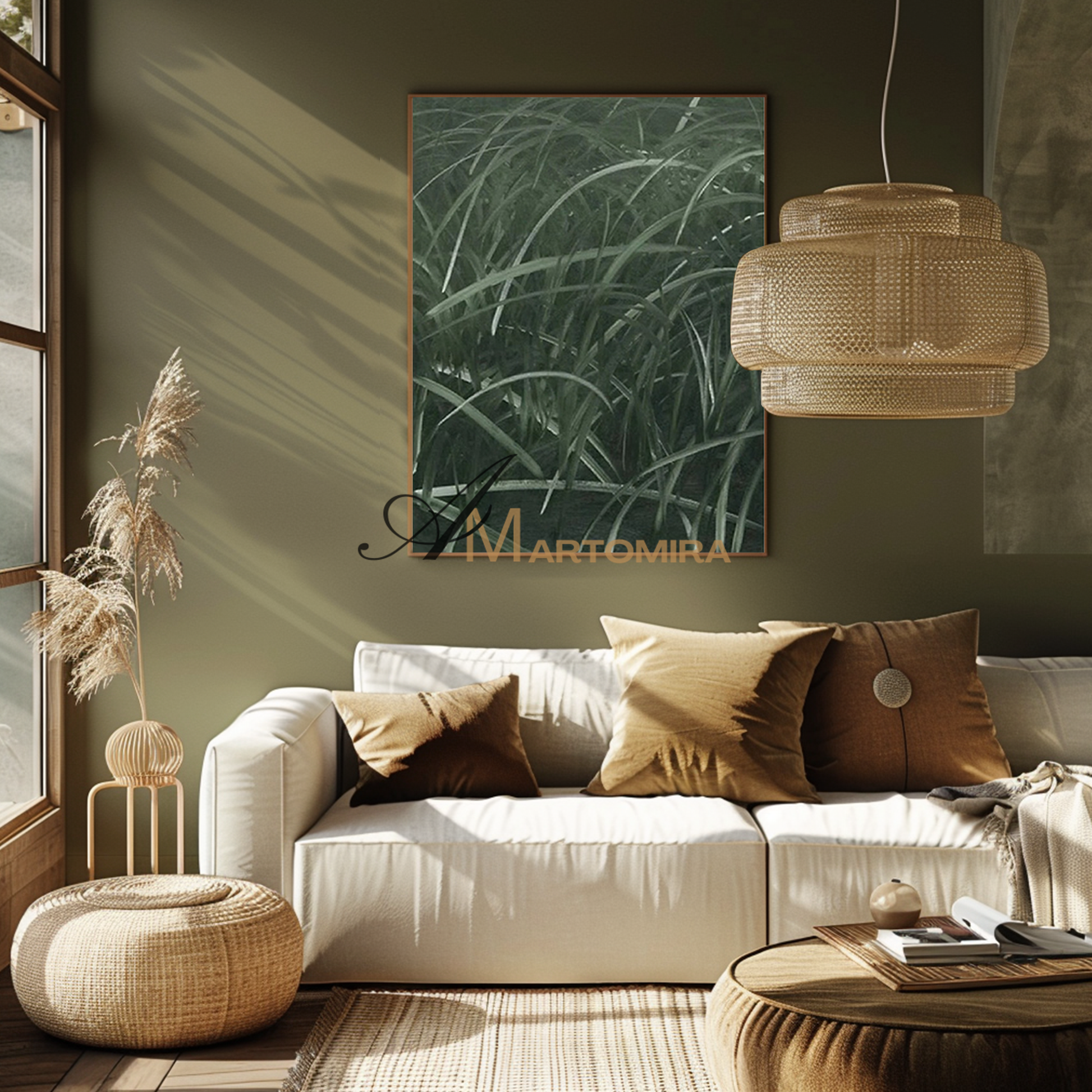 Modern Abstract Wall Art | Green Wall Art | Painting Of Grass | Original Oil Paintings #MF137