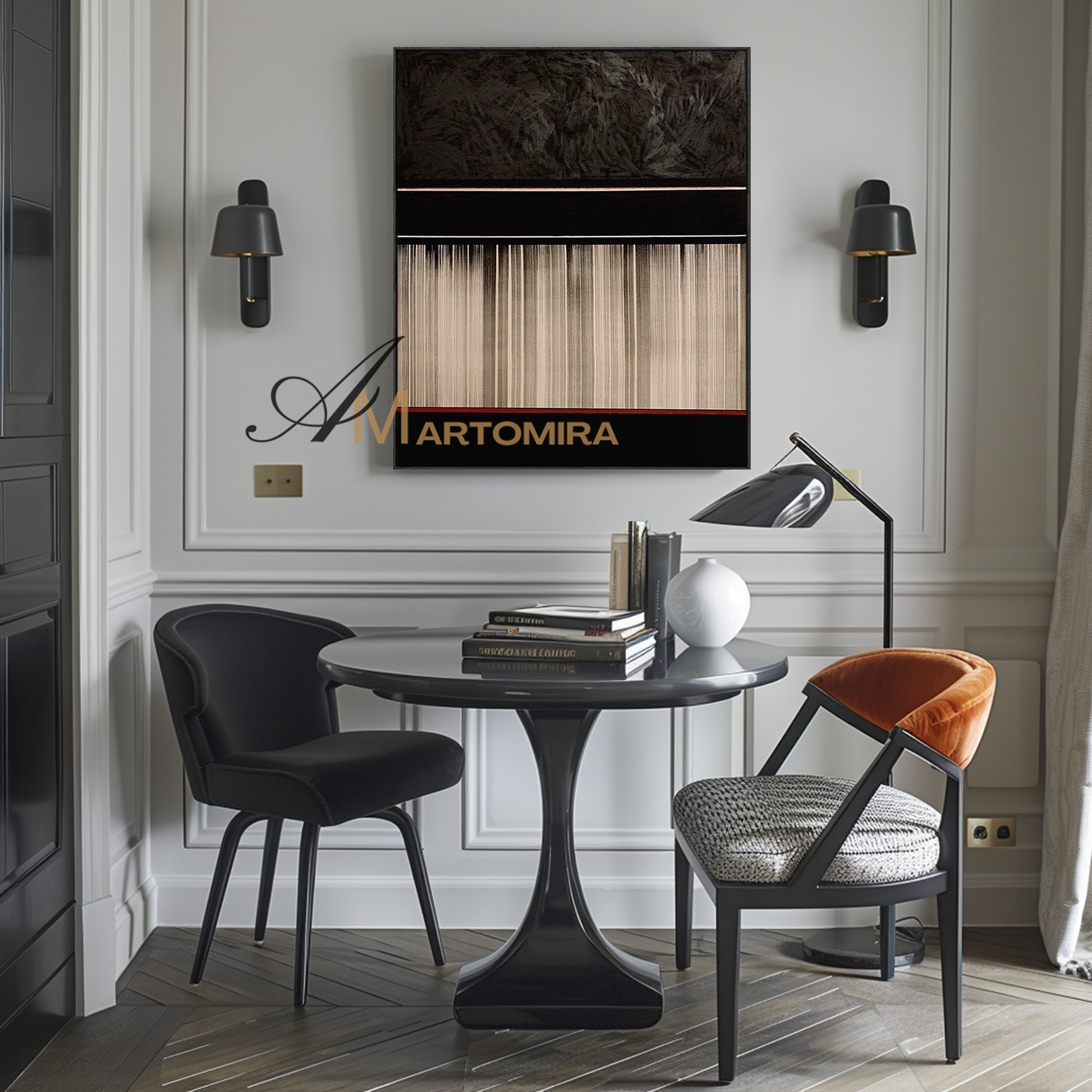 Canvas Wall Art | Contemporary Abstract Wall Art | Black Abstract Wall Art | Wall Decor #MF108