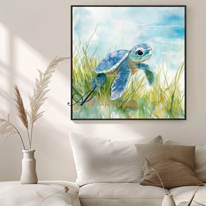 Sea Turtle Painting | Sea Turtle Watercolor Painting | Black And White Paintings | Paintings For Living Room #CA091