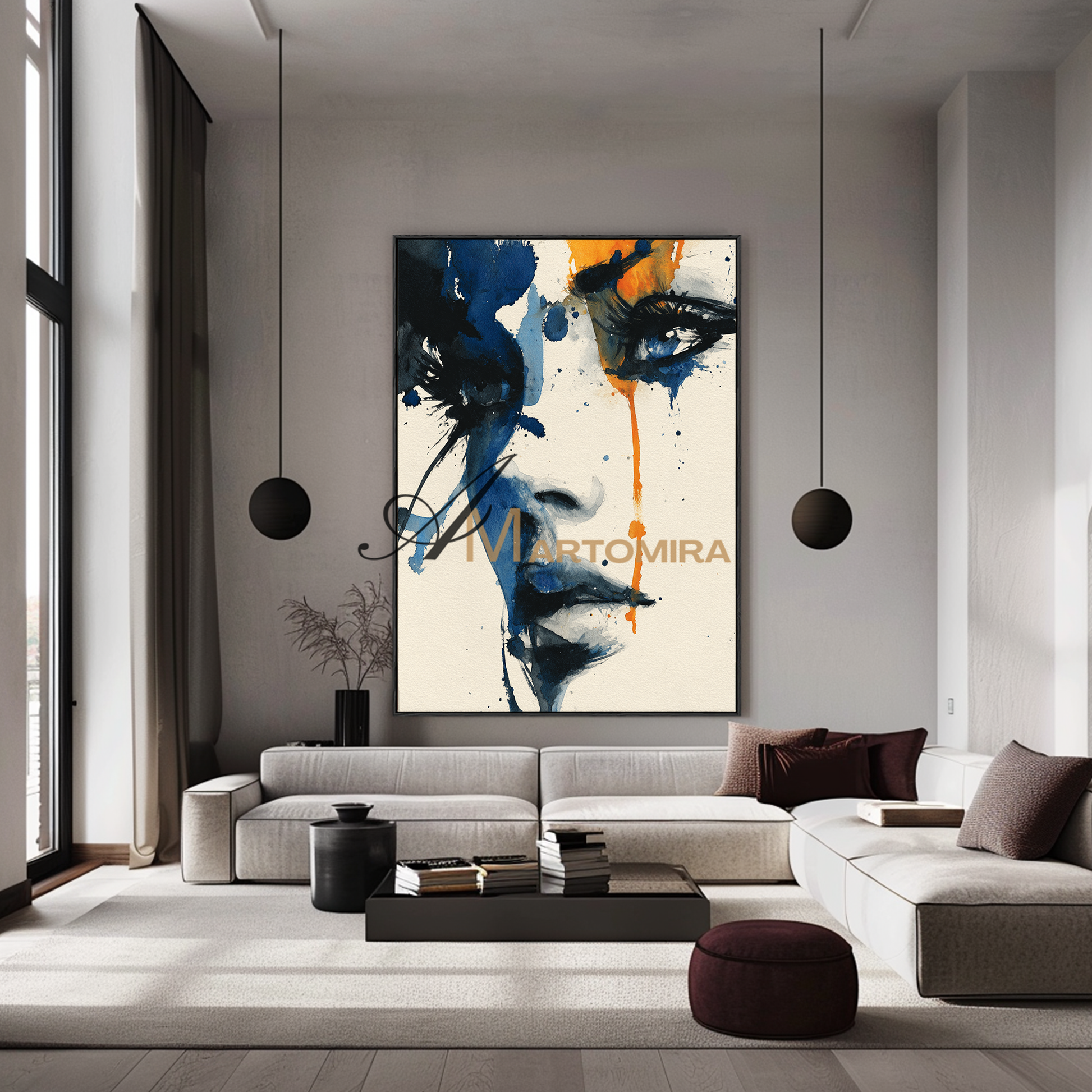 Painting Art Woman | Abstract Painting Of A Woman'S Face | Contemporary Abstract Wall Art | Large Wall Art #AP123