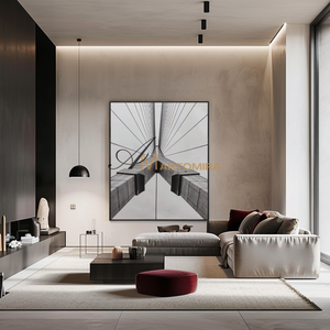 Abstract Wall Art | Bridge Painting | Minimalist Wall Art For Living Room | Black And White Art #MF140
