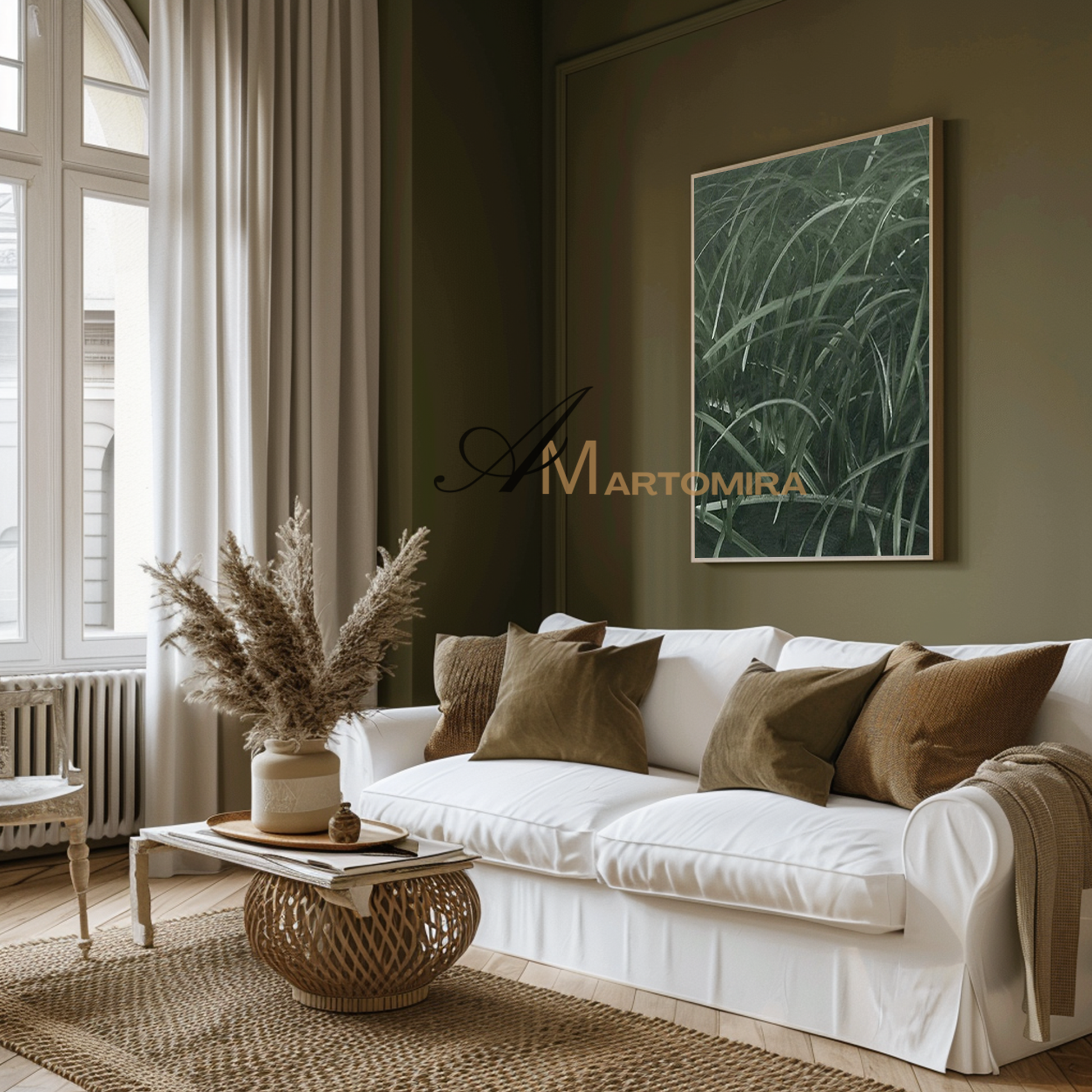 Modern Abstract Wall Art | Green Wall Art | Painting Of Grass | Original Oil Paintings #MF137