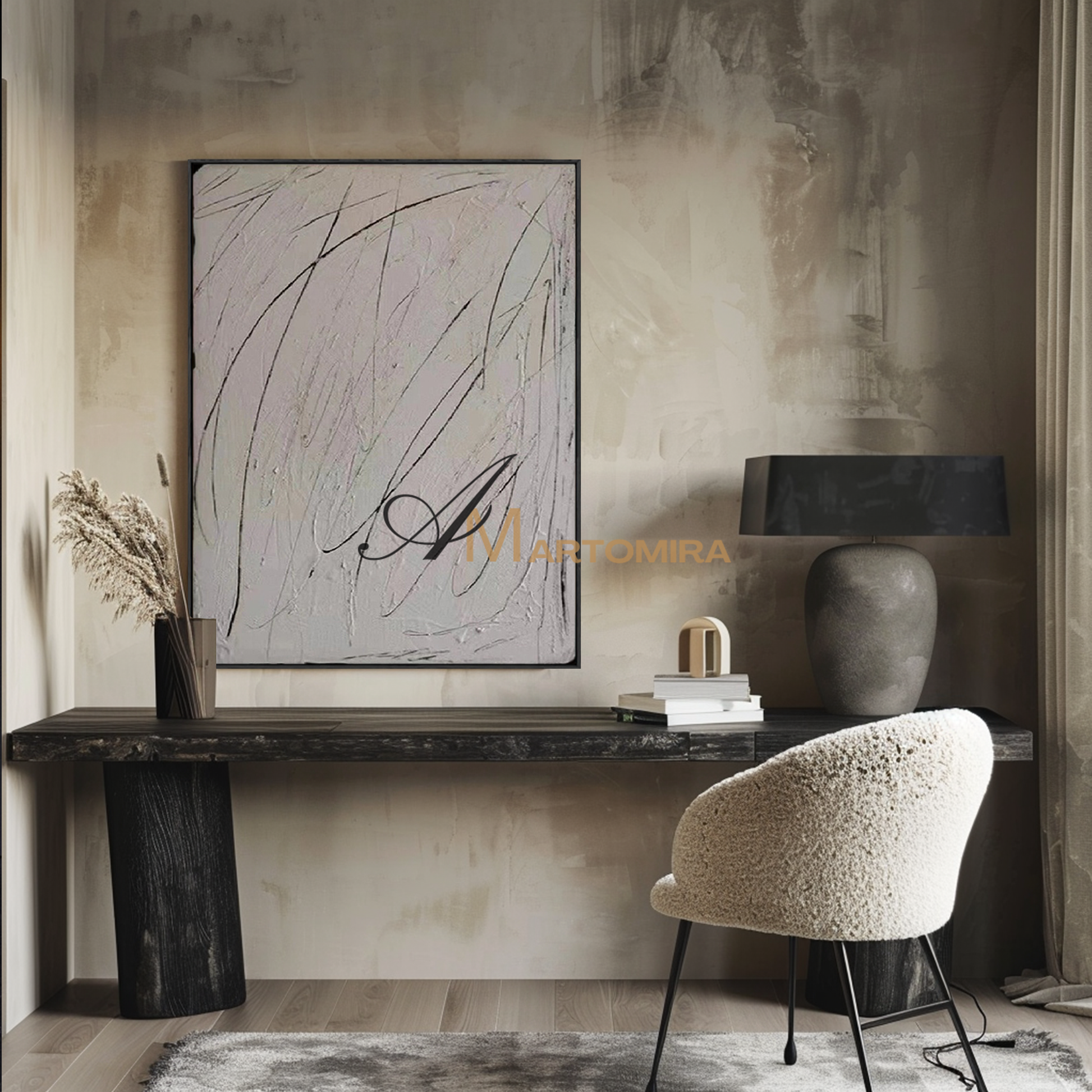 Wabi Sabi Wall Art | Beige Wall Art | Geometric Abstract Wall Art | Abstract Minimalist Wall Art #MF135