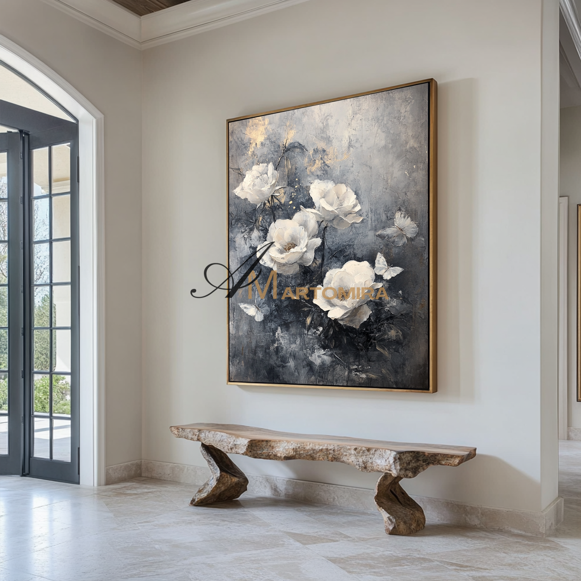 Acrylic Flower Painting | Abstract Art Wall Decor | Floral Wall Art For Living Room | Acrylic Paint #CF117
