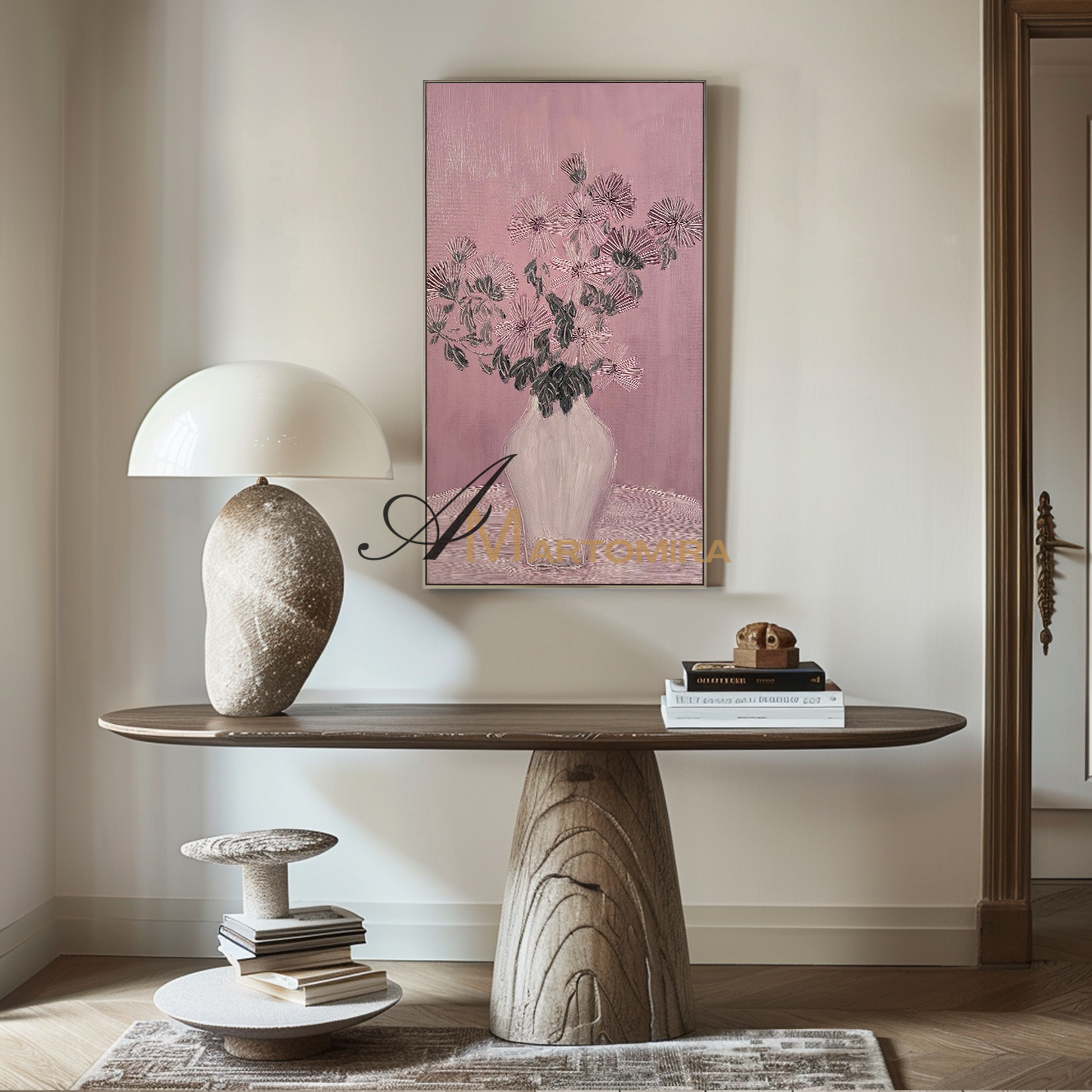 Acrylic Flower Painting | Pink Flower Painting | Floral Wall Art For Living Room #MF101