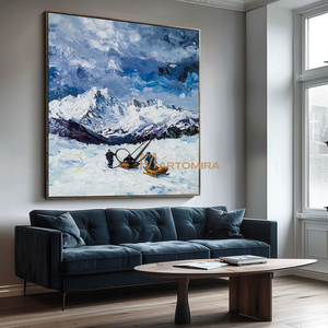 Snow Mountain Painting | Mountain Wall Art | Landscape Wall Art For Living Room | Contemporary Wall Decor #CL094